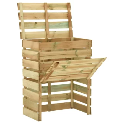 VIDAXL Composteur de jardin &agrave; lattes 80x50x100 cm bois de pin impr&eacute;gn&eacute;