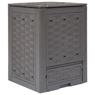 VIDAXL Composteur de jardin Marron 60x60x83 cm 300 L Plastique rotin