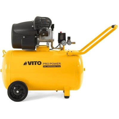 VITO Compresseur &agrave; air 100L 10Bar 3CV 2200W Bi-cylindre 145 Psi, sur roues Ateliers et Chantiers