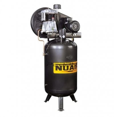 NUAIR Compresseur &agrave; air vertical 4CV 3kW 400V Triphas&eacute; 10 bar bi-&eacute;tag&eacute;s cylindre fonte B3800B/4FTV/200