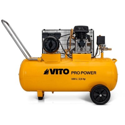 VITO PRO POWER Compresseur &agrave; courroie 100L 10 bar 1900W 230V AC 2.5 CV VITO
