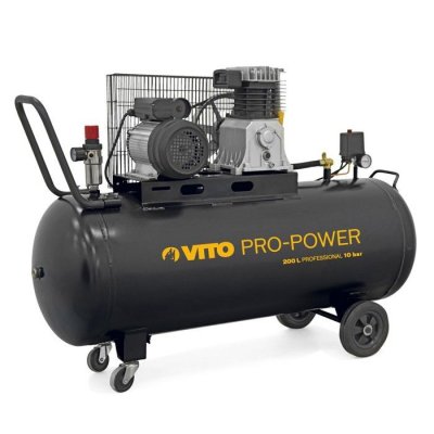 VITO PRO POWER Compresseur &agrave; Courroie 200L 10 bar 4 CV 3 kW VITO Professionnel 2800 Tr/min AIR 400 L/min