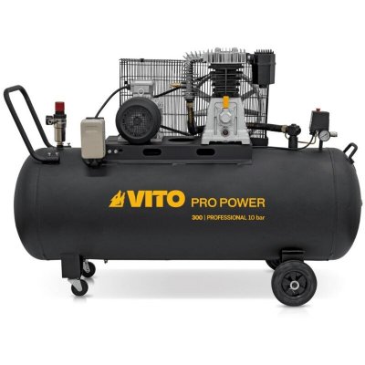 VITO Compresseur &agrave; Courroie 300L 15 Bar 3000W 4CV  400L / min.