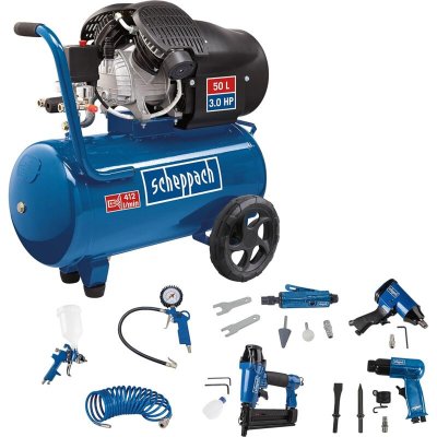 SCHEPPACH Compresseur bicylindre 50l - 10 bar - hc55dc (set d'accessoires)