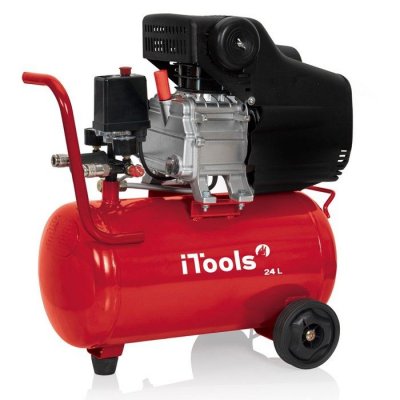 ITOOLS Compresseur d'air &agrave; huile 24L 8 bar 115 PSI Silencieux 2CV 1.5KW