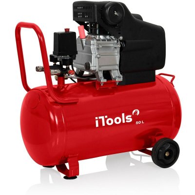 ITOOLS Compresseur d'air &agrave; huile 50L 8 bar 115 PSI Silencieux 2CV 1.5KW