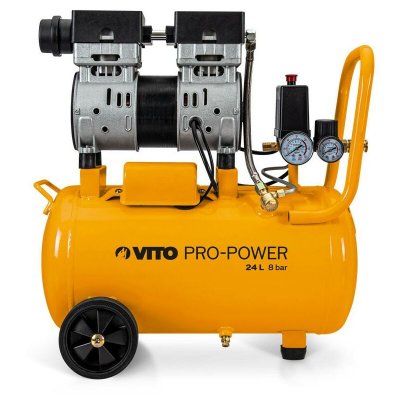 VITO PRO POWER Compresseur d'air sans huile 1 CV 0.75kW 8 bar Cuve 24 L Silencieux