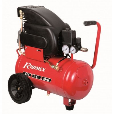 RIBIMEX Compresseur &eacute;lectrique 2cv &agrave; huile 24 Litres