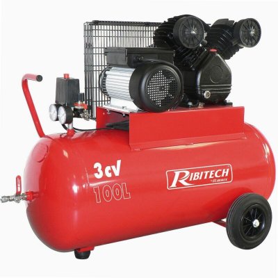 RIBIMEX Compresseur &eacute;lectrique t&ecirc;te en V 3 cv &agrave; huile 100 L
