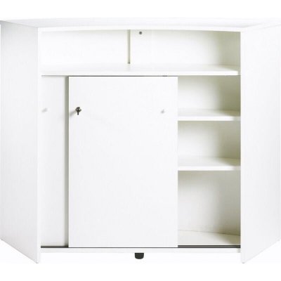 Comptoir d'Acceuil 2 Portes Blanc 135 cm - Coloris: Rock 451 - Blanc
