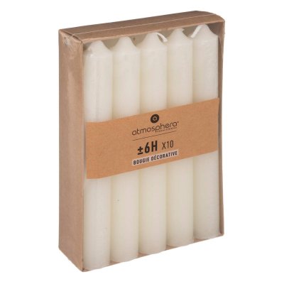 LE COMPTOIR DE LA BOUGIE Comptoir de la Bougie - Lot de 10 Bougies B&acirc;ton Basic 16cm Ivoire
