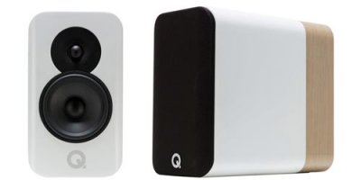 Q ACOUSTICS Concept 300 Blanc et Ch&ecirc;ne - Enceintes Biblioth&egrave;ques (la paire)