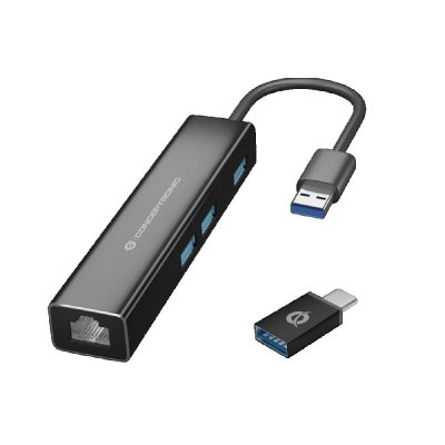 CONCEPTRONIC  Donn07ba Usb-c 3.1 To Rj45/usb-a 3.0 Adapter Noir