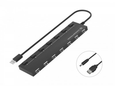 CONCEPTRONIC  hubbies08b hub usb 2.0 7x puertos con interruptores