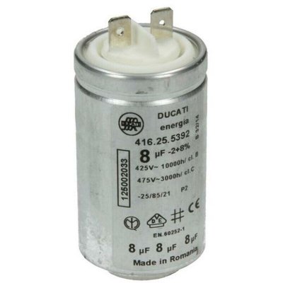 ELECTROLUX Condensateur 8uf 425v/475v avec connecteur pour seche-linge aeg -