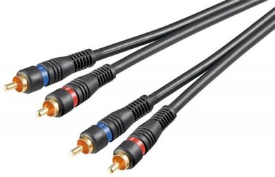 CONECTICPLUS  c&acirc;ble 2 rca m&acirc;le m&acirc;le 3m
