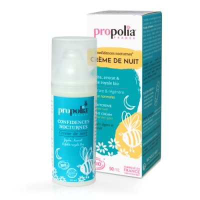 PROPOLIA Confidences Nocturnes cr&egrave;me de nuit BIO Flacon Pompe 