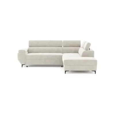 CONFORTEAM  JAVA - Canap&eacute; d&acute;angle gauche convertible - Tissu sable - 3 places
