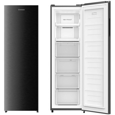 7 SEVENSTARS Cong&eacute;lateur armoire S7CA205NFB 206L Froid ventil&eacute; Noir bross&eacute; Classe D
