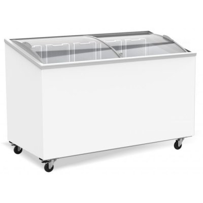 COMBISTEEL Cong&eacute;lateur Bahut Couvercle en Verre - 400 Litres - - R600a - Acier inoxydable397 x659x879mm