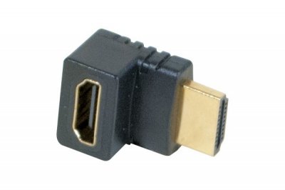 MANUTAN Connect Angled 90 Degree Model B HDMI Male/Female Adapter - Gold