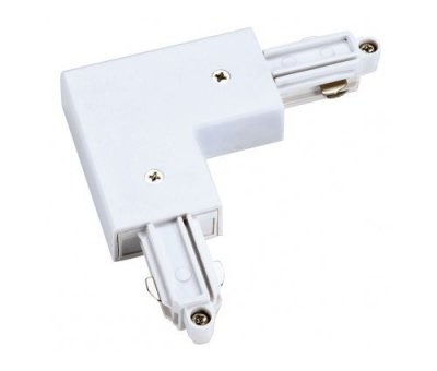SLV Connecteur 90&deg; pour rail 1 allumage 230v, blanc, terre int&eacute;rieure