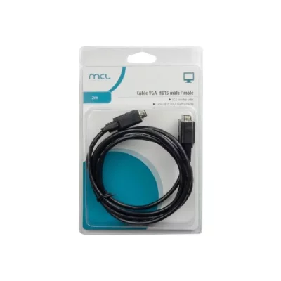 MCL SAMAR Connectique PC  C&acirc;ble VGA HD15 M&acirc;le/M&acirc;le - 2m - Noir#