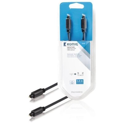 KONIG Connectique TV/Hifi/Video C&acirc;ble optique Toslink m&acirc;le/m&acirc;le - 5m - Gris#