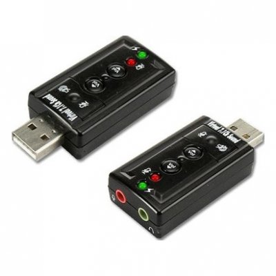 CONNECTLAND  AD-USB-to-Audio-Min Adaptateur USB-Audio 7.1 Canaux Noir
