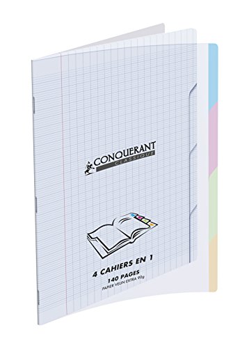 CONQUERANT SEPT Conquerant Cahier 'QUATTRO', 240 x 320 mm, sey&egrave;s - Lot de 3