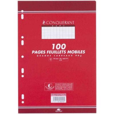 CONQUERANT CONQU&Eacute;RANT Lot de 10 Feuilles Simples 200 Pages A4 90g Petits Carreaux