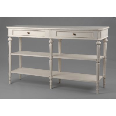 Console 6 pieds L&eacute;onie - Amadeus - Blanc - Bois