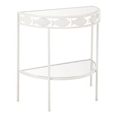 Console En M&eacute;tal ""poisson"" 80cm Blanc