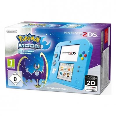 Console Nintendo 2DS + Pok&eacute;mon Lune Pr&eacute;install&eacute;