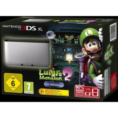 Console Nintendo 3DS XL Argent + Noir + Luigi's Mansion 2