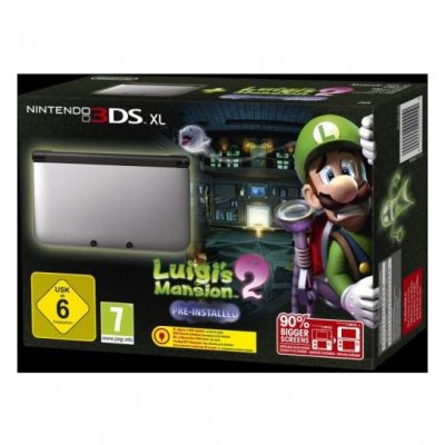 Console Nintendo 3DS XL Argent + Noir + Luigi's Mansion 2