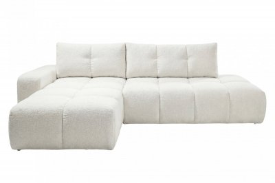 CASANOVA PARIS Constance - Canap&eacute; D'angle Tissu Chenille 4 Places Beige Gauche