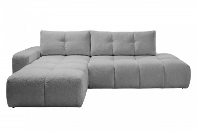 CASANOVA PARIS Constance - Canap&eacute; D'angle Tissu Chenille 4 Places Gris Clair Gauche