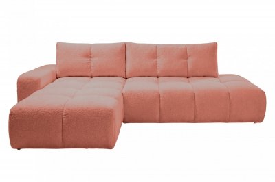 CASANOVA PARIS Constance - Canap&eacute; D'angle Tissu Chenille 4 Places Terracotta Gauche