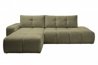 CASANOVA PARIS Constance - Canap&eacute; D'angle Tissu Chenille 4 Places Vert Droit
