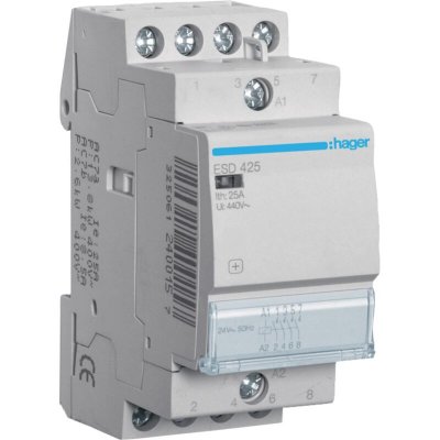 HAGER Contacteur  25A 4NA 24VAC ECO 2 module ESD425