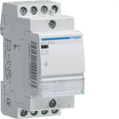 HAGER Contacteur silencieux - 4P - 230V - 25A - 4F