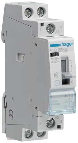 HAGER Contacteur silencieux ETC225S - 2F - 25A - 230V - 50/60 Hz