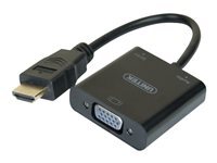MANUTAN Convertisseur Noir Hdmi Vers Vga Et Audio -15cm