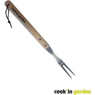 GARDEN MAX COOK'IN GARDEN Fourchette barbecue Essentiel - Manche en bois et inox