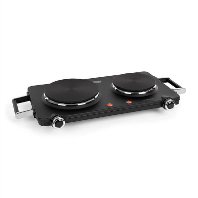 KLARSTEIN Cookorama Double plaque de cuisson &eacute;lectrique &Oslash; 150 /180 mm - 1900-2250W - Noir