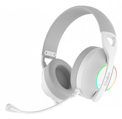 COOLBOX  WB01 RGB Casque Avec fil &sans fil Arceau Gaming USB Type-C Bluetooth Blanc - Neuf