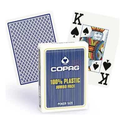 COPAG  Jumbo Index - Jeu De 54 Cartes 100% Plastique - Format Poker - 2 Index Jumbo
