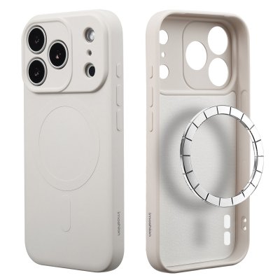 IMOSHION Coque adapt&eacute; &agrave; Apple iPhone 17 Pro Max -  Coque Couleur avec MagSafe - Beige