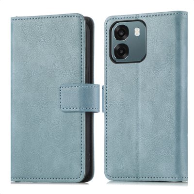 IMOSHION Coque adapt&eacute; &agrave; Oppo A6 (5G) -  &Eacute;tui de t&eacute;lephone portefeuille de luxe - Bleu clair
